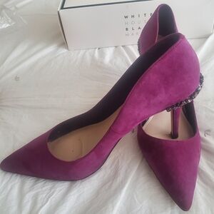 WHBM White House Black Market Suede & Crystal detail heels size 9